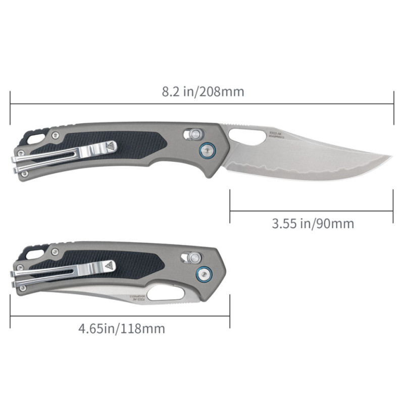 Ніж складаний SRM Retriever 9203-AK, чорно-сірий