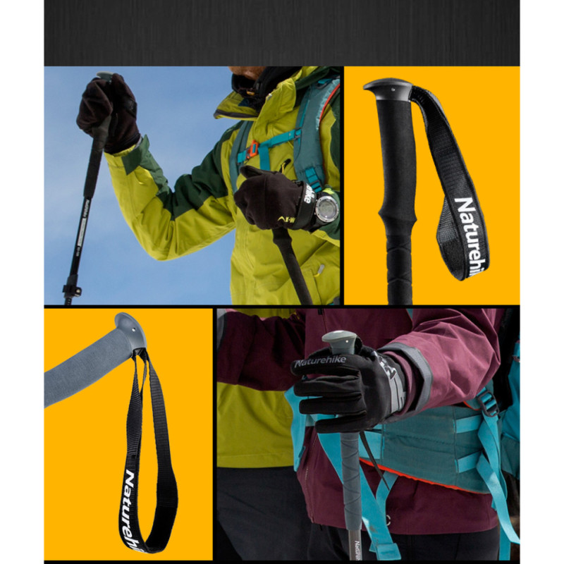 Трекінгова палиця Naturehike NH17D017-D, 56-120 см, чорна