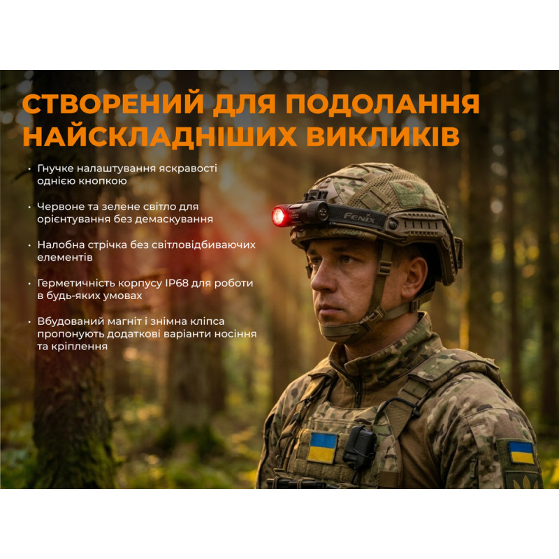 Тактичний налобний ліхтар Fenix Scout Pro (HM50R V2.0) з червоним та зеленим світлом | Лімітована серія