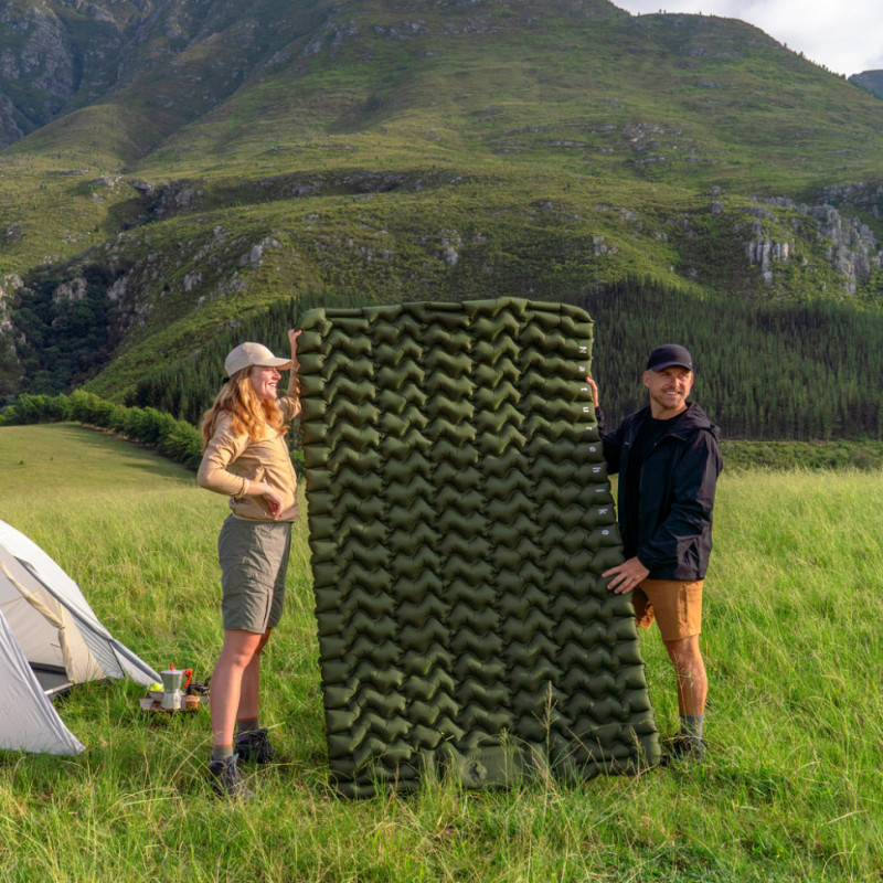 Матрац подвійний Naturehike CNK2550WS019, 65 мм, із вбудованою помпою, зелений