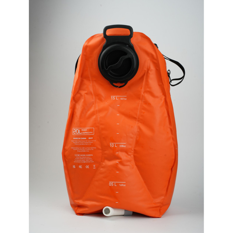 Контейнер для води з насосом та душовою лійкою Flextail Tiny Shower Bag, 20л, помаранчевий