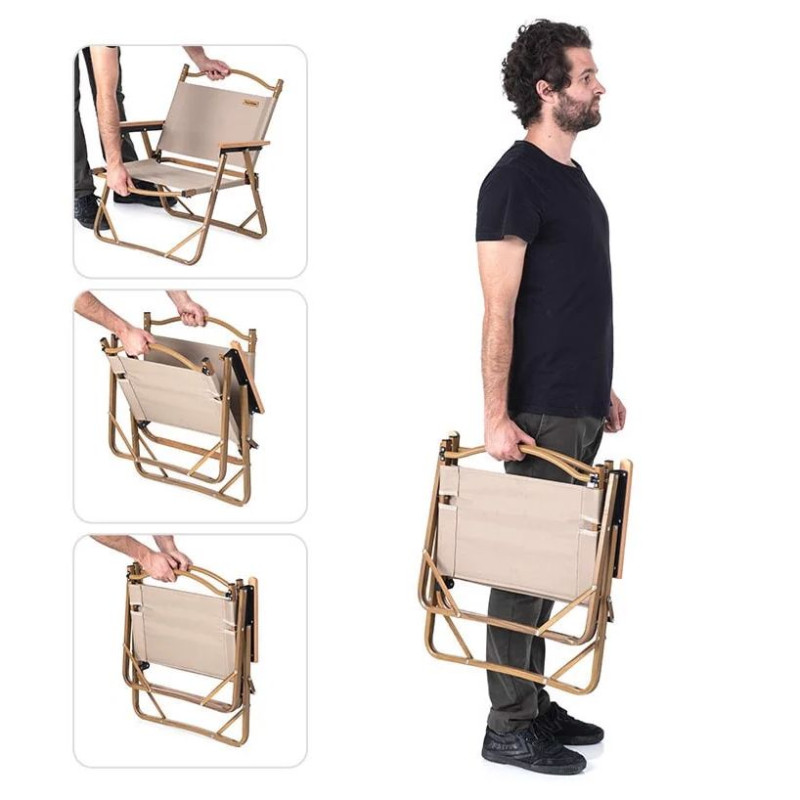 Крісло складне Naturehike MW02 NH19Y002-D, 600D Oxford/алюміній, р-р M, бежевий