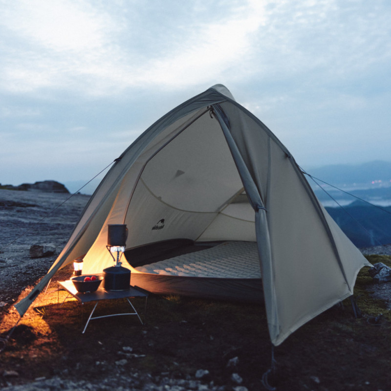 Намет надлегкий двомісний  з футпринтом Naturehike Cloud Up Pro CNK2350WS020,  20D, світлий сірий