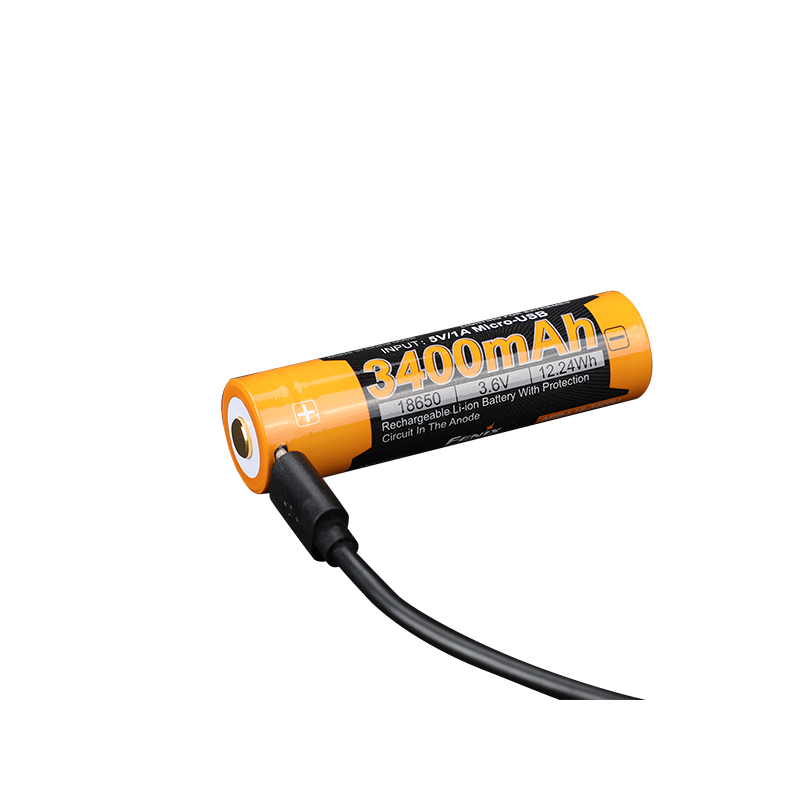 Акумулятор 18650 Fenix (3400 mAh) micro usb заряджання