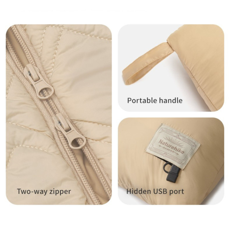Ковдра з підігрівом Naturehike CNK2450PJ015, 70х150 см, бежева