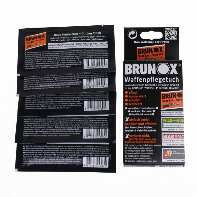 Brunox Gun Care серветки для догляду за зброєю 5шт у коробці