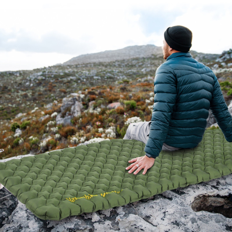 Матрац надувний надлегкий одномісний Naturehike CNK2450WS014, прямокутний зелений