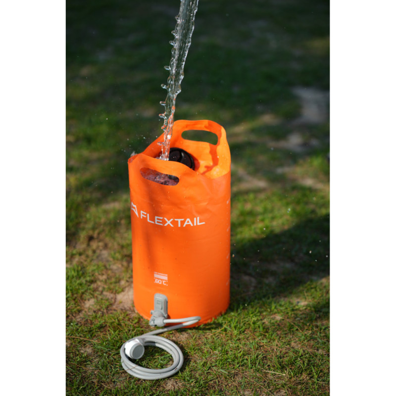 Контейнер для води з насосом та душовою лійкою Flextail Tiny Shower Bucket, 20л, помаранчевий