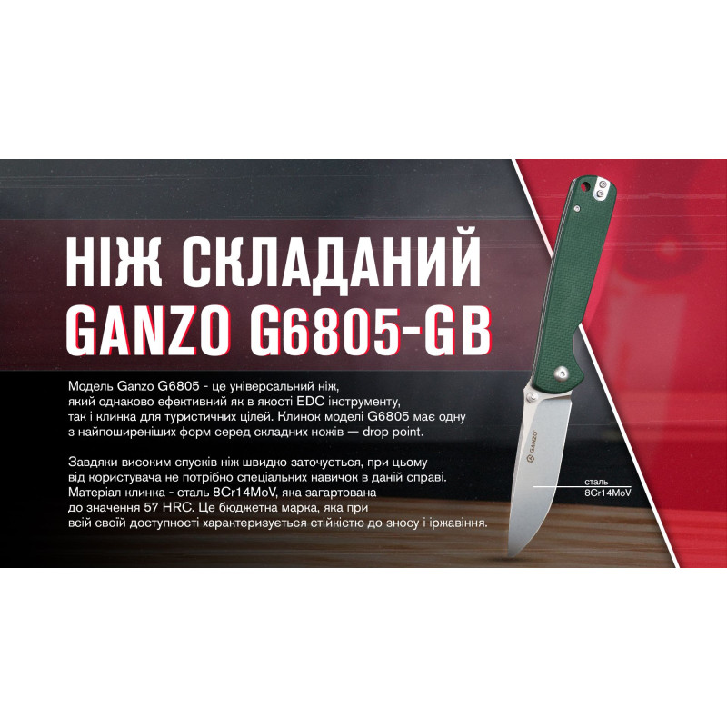 Нож складной Ganzo G6805-GB сине-зеленый