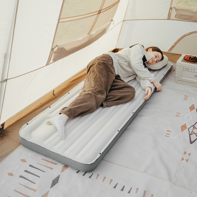 Матрац надувний одинарний Naturehike CNK2450WS034, 95 мм, із мішком для надування, білий