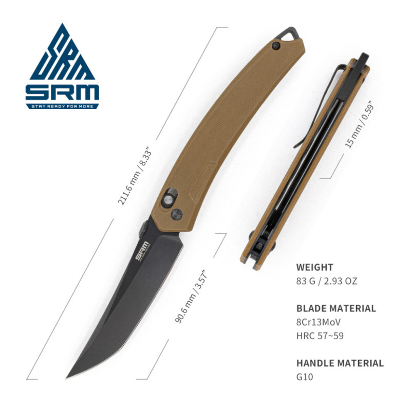 Ніж складаний SRM 9211-GW, коричневий