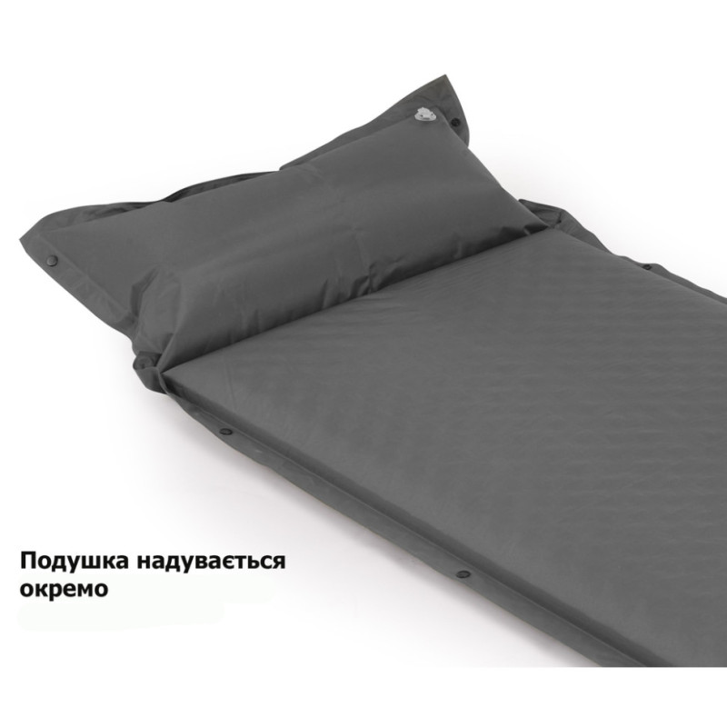 Коврик самонадувающийся одноместный с подушкой Naturehike CNK2300DZ014, 60мм, графит