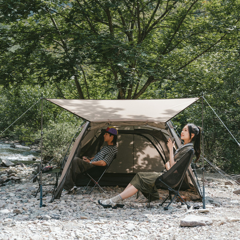 Намет двомісний з великим тамбуром та навісом Naturehike Shandi CNK2300ZP017, сірий
