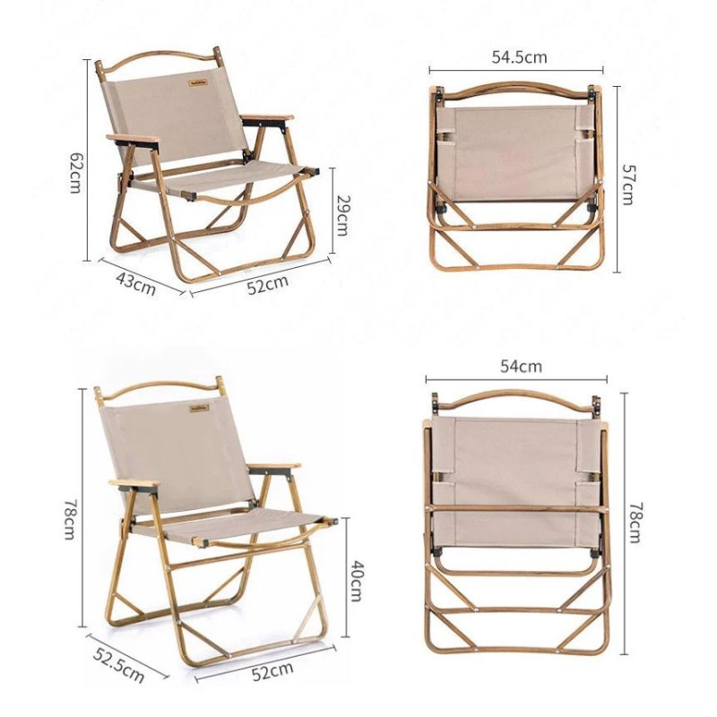 Крісло складне Naturehike MW02 NH19Y002-D, 600D Oxford/алюміній, р-р M, бежевий