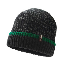 Шапка водонепроницаемая Dexshell Cuffed Beanie, р-р S/M (56-58 см) черная с зеленой полосой