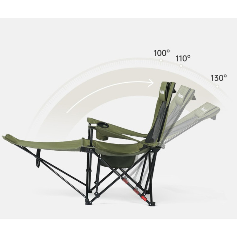 Крісло-шезлонг складане Naturehike CNK2550JJ023 Nightfall T05, сталь, оливкове