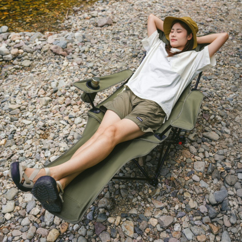 Крісло-шезлонг складане Naturehike CNK2550JJ023 Nightfall T05, сталь, оливкове