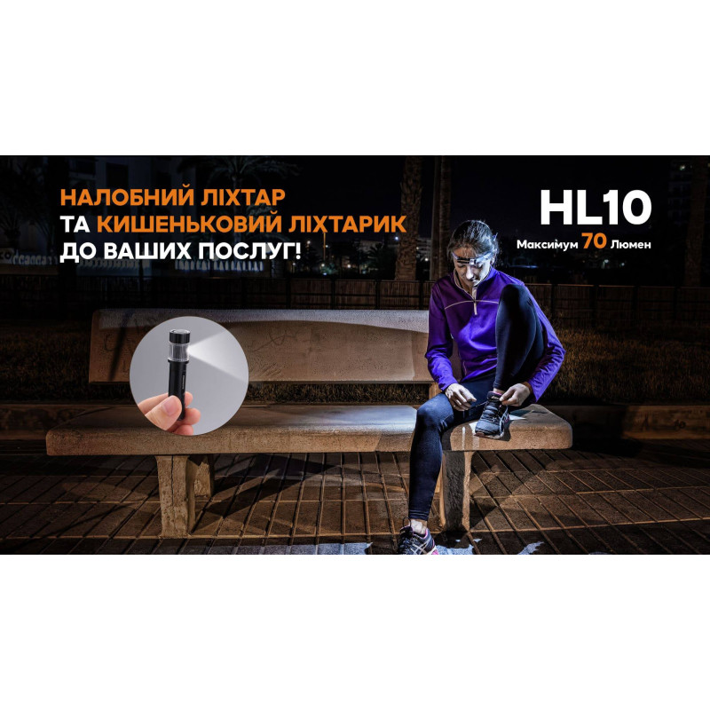 Фонарь налобный Fenix HL10 purple