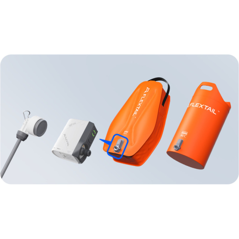 Контейнер для води з насосом та душовою лійкою Flextail Tiny Shower Bucket, 20л, помаранчевий