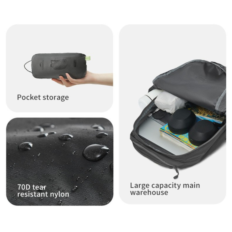 Рюкзак компактний Naturehike CNK2450XB026, 20 л, сірий