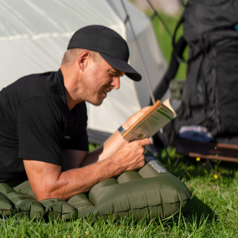 Матрац надувний одинарний Naturehike CNK2550WS019, 65 мм, із вбудованою помпою, синій