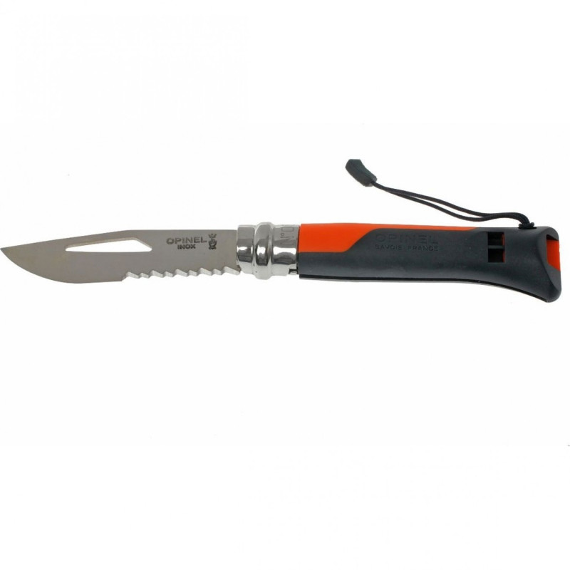 Ніж складаний Opinel №8 Outdoor напівсерейтор (довжина: 190мм, лезо: 85мм), оранжевий