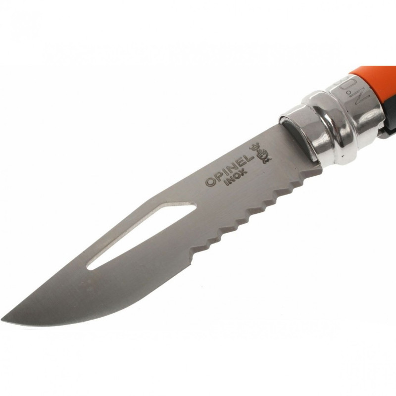 Ніж складаний Opinel №8 Outdoor напівсерейтор (довжина: 190мм, лезо: 85мм), оранжевий