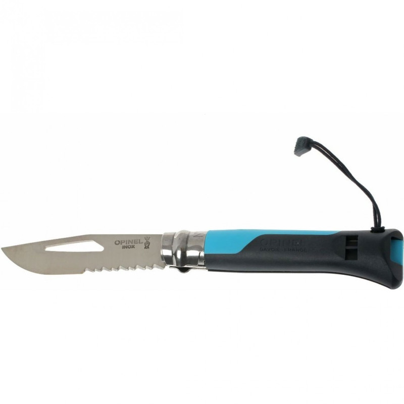 Ніж складаний Opinel №8 Outdoor напівсерейтор (довжина: 190мм, лезо: 85мм), синій