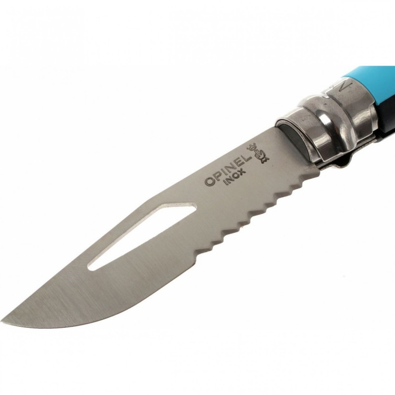 Ніж складаний Opinel №8 Outdoor напівсерейтор (довжина: 190мм, лезо: 85мм), синій