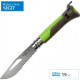 Ніж складаний Opinel №8 Outdoor напівсерейтор (довжина: 190мм, лезо: 85мм), зелений/коричневий