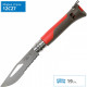 Ніж складаний Opinel №8 Outdoor напівсерейтор (довжина: 190мм, лезо: 85мм), червоний/коричневий