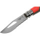 Ніж складаний Opinel №8 Outdoor напівсерейтор (довжина: 190мм, лезо: 85мм), червоний/коричневий